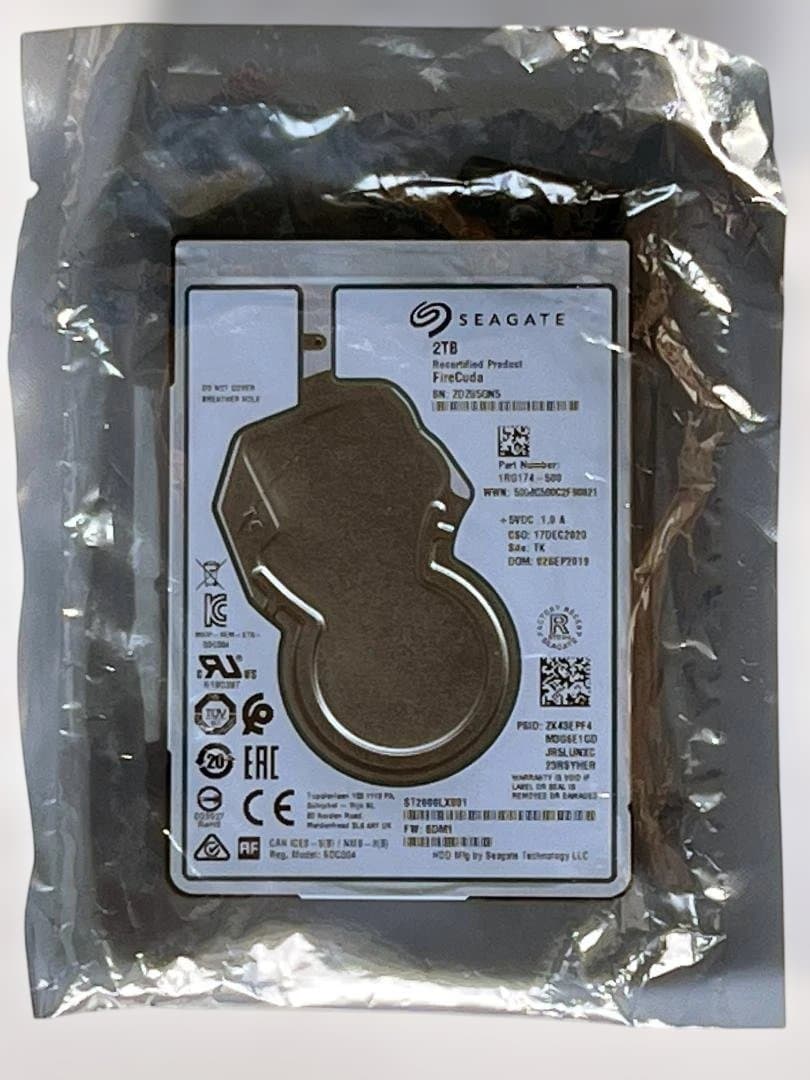 未開封リファービッシュSEAGATE 2TB FireCuda 2.5インチHD