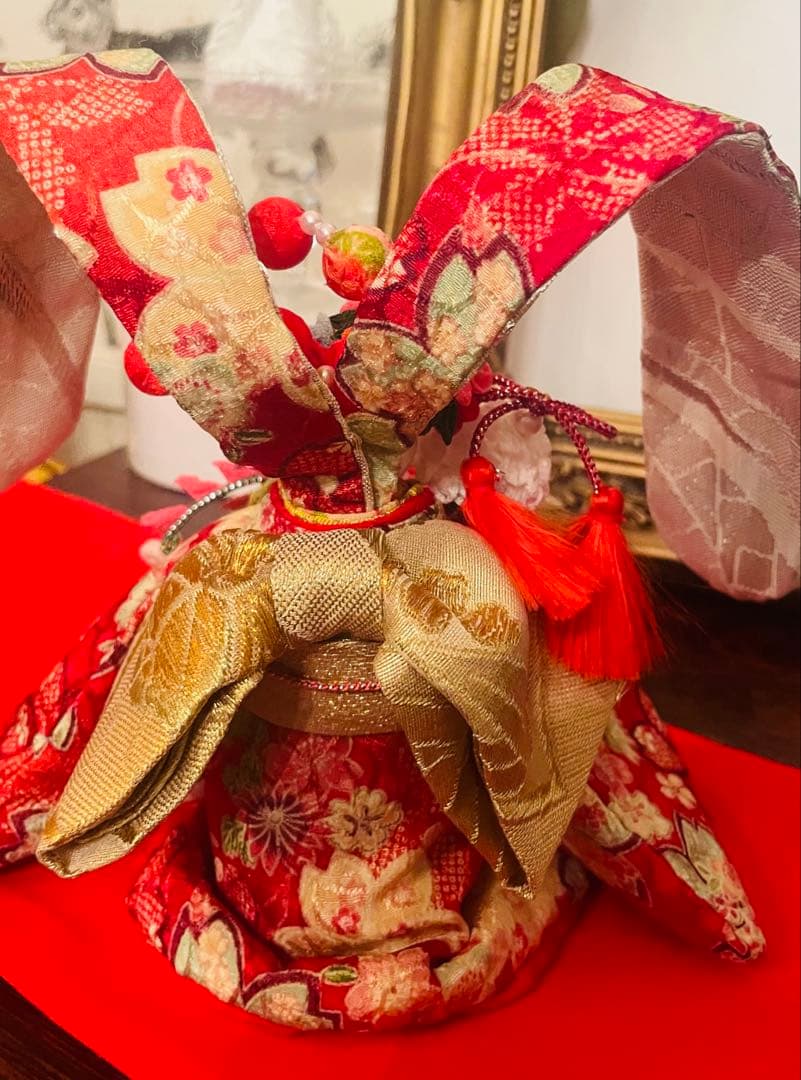 おばあちゃんハンドメイド　 幸せ招く お姫様着物うさぎ人形＊縁起のうさぎ姫