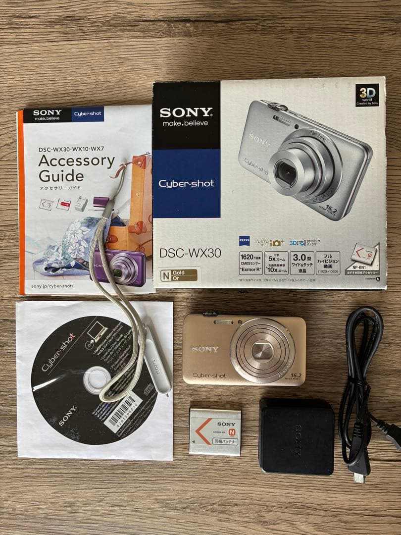 【箱付き】SONY Cyber-shot DSC-WX30 ゴルド 16.2MP