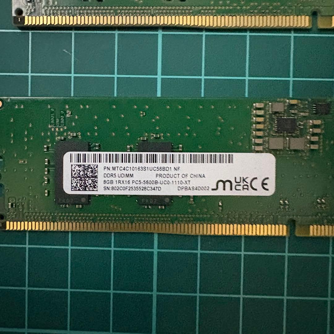 DDR5-5600 メモリー 16GB(8GB×2)