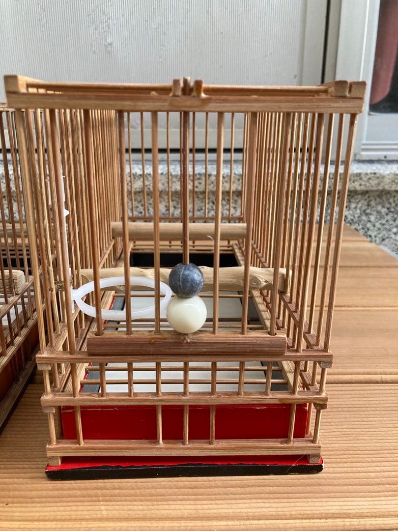 竹細工　メジロかご　鳥かご　 6個　木製寝かせ箱セット