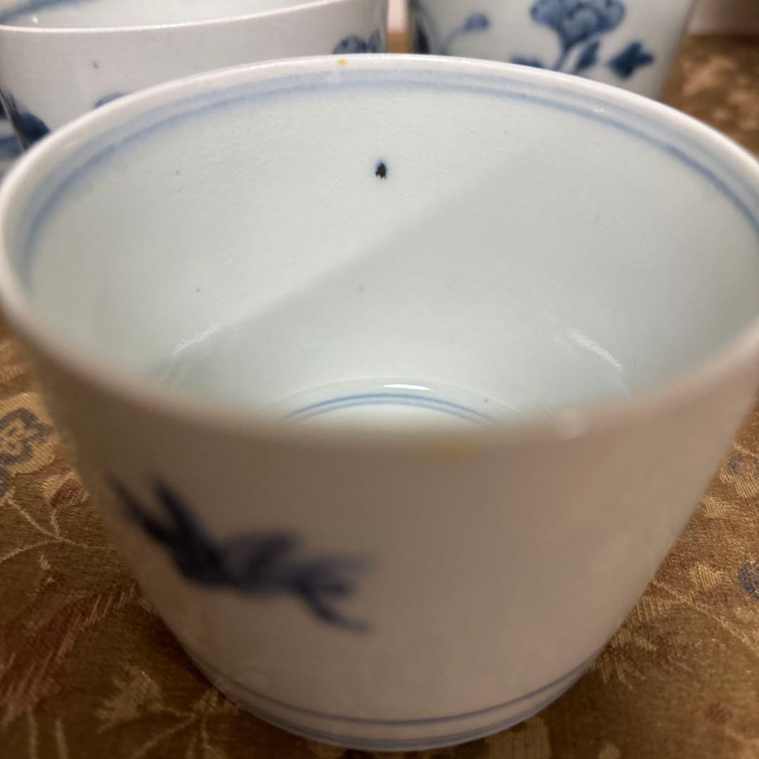 江戸時代古染め付け蕎麦猪口　 　5客