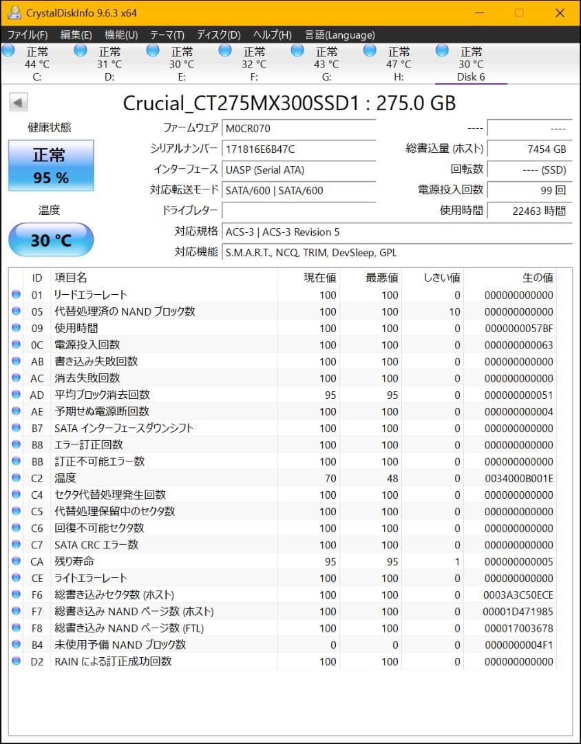 2.5インチ SATA SSD HDD 6個セット