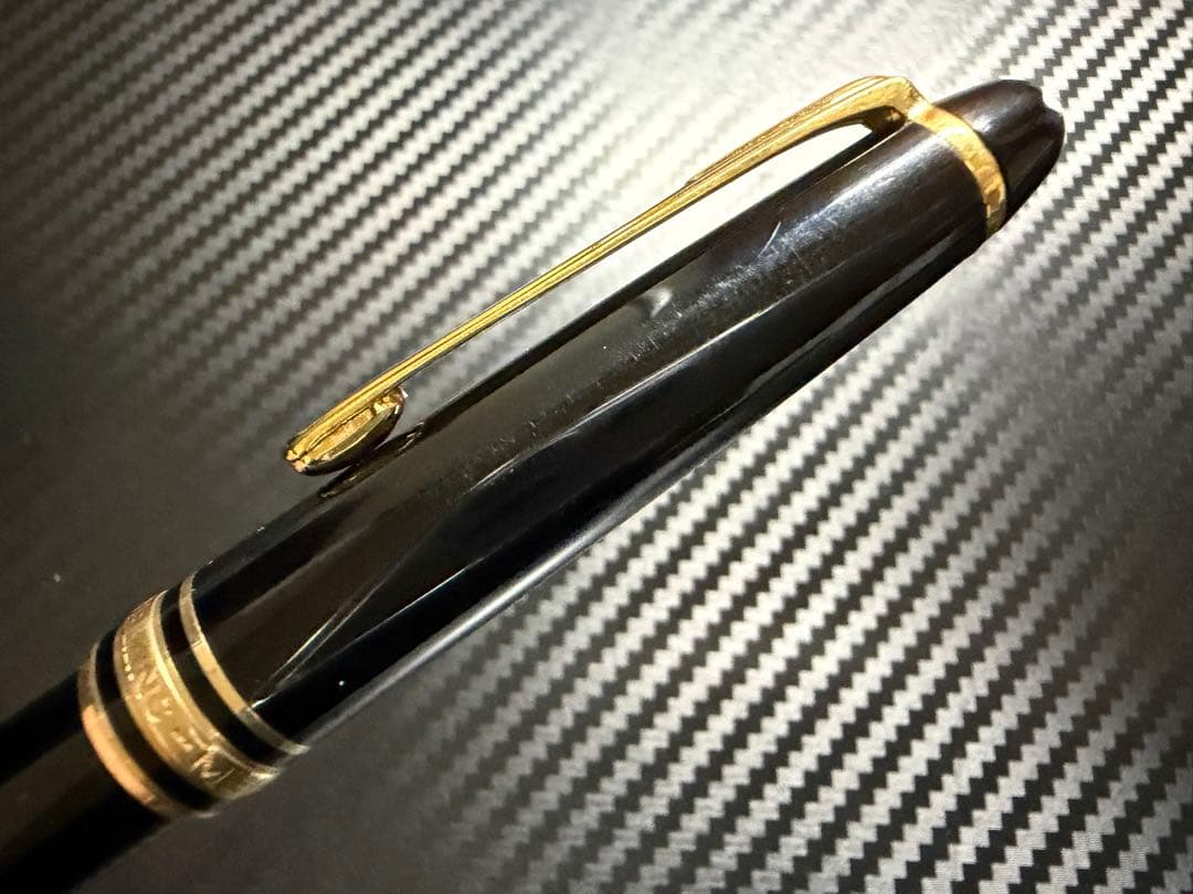 美品 モンブラン 万年筆 マイスターシュテュック 144 ブラック 全金 F