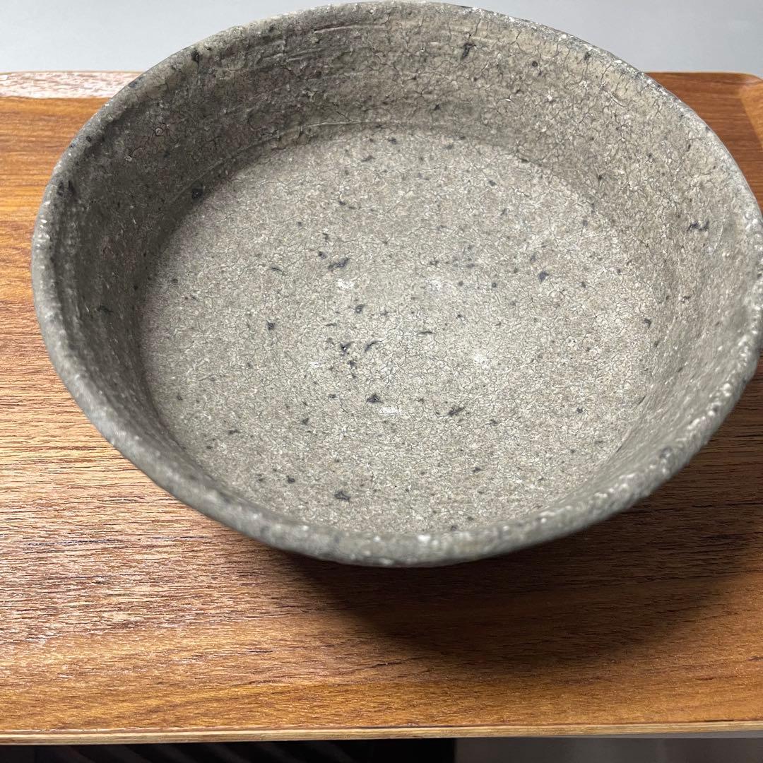 作家もの　グレー　6、6寸鉢
