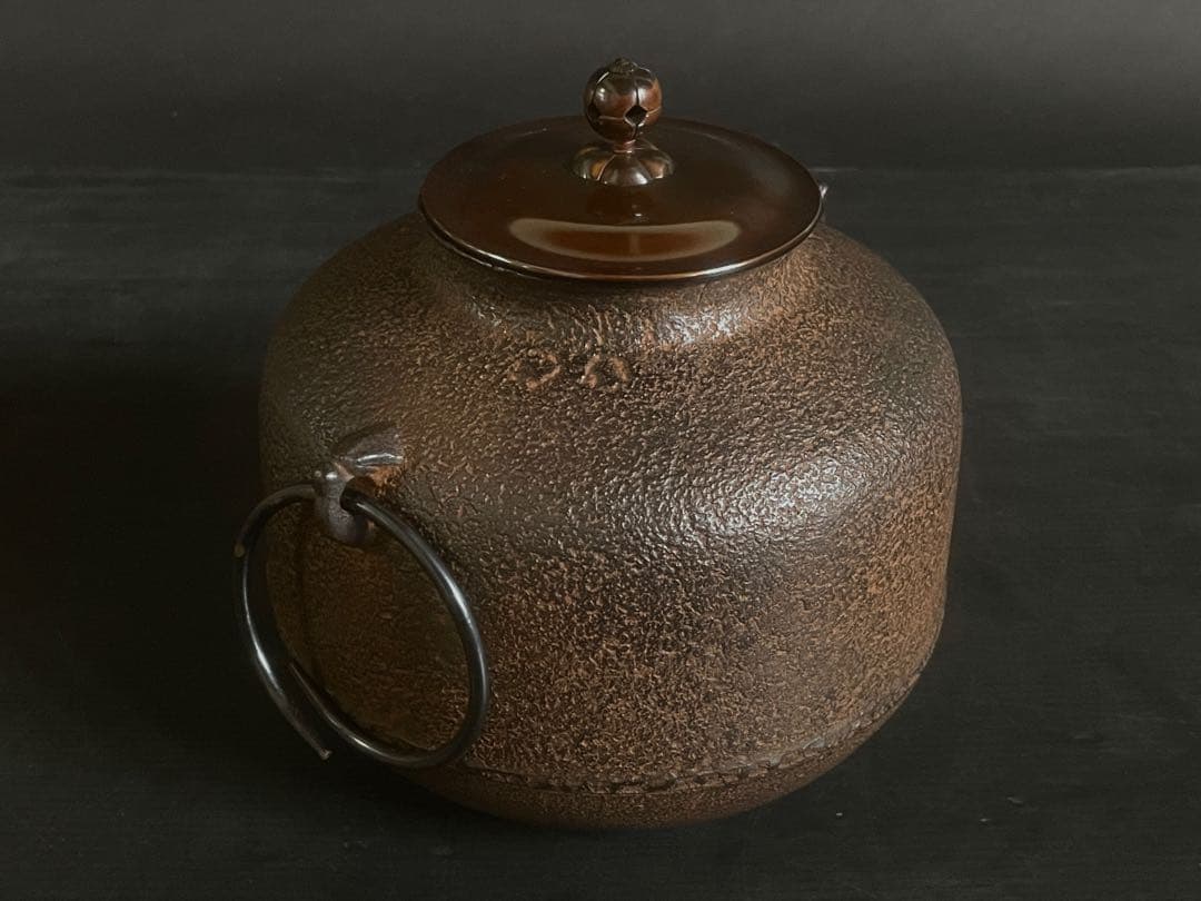【美品】「母」 美之助 阿弥陀堂釜 釜鐶 風炉釜 共箱 共布 （326い①）