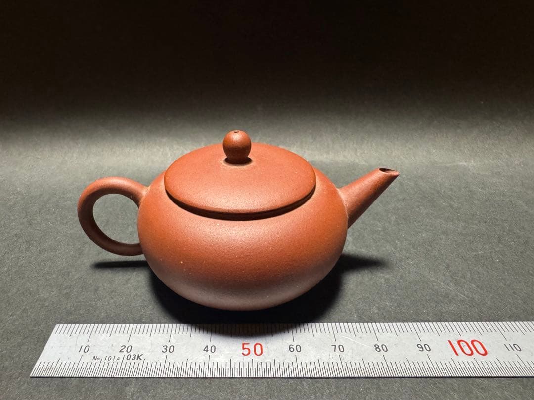 値下げ！中国古玩 朱泥 水差し 中国宣興 朱泥水平壺 / 不用品 現状渡し