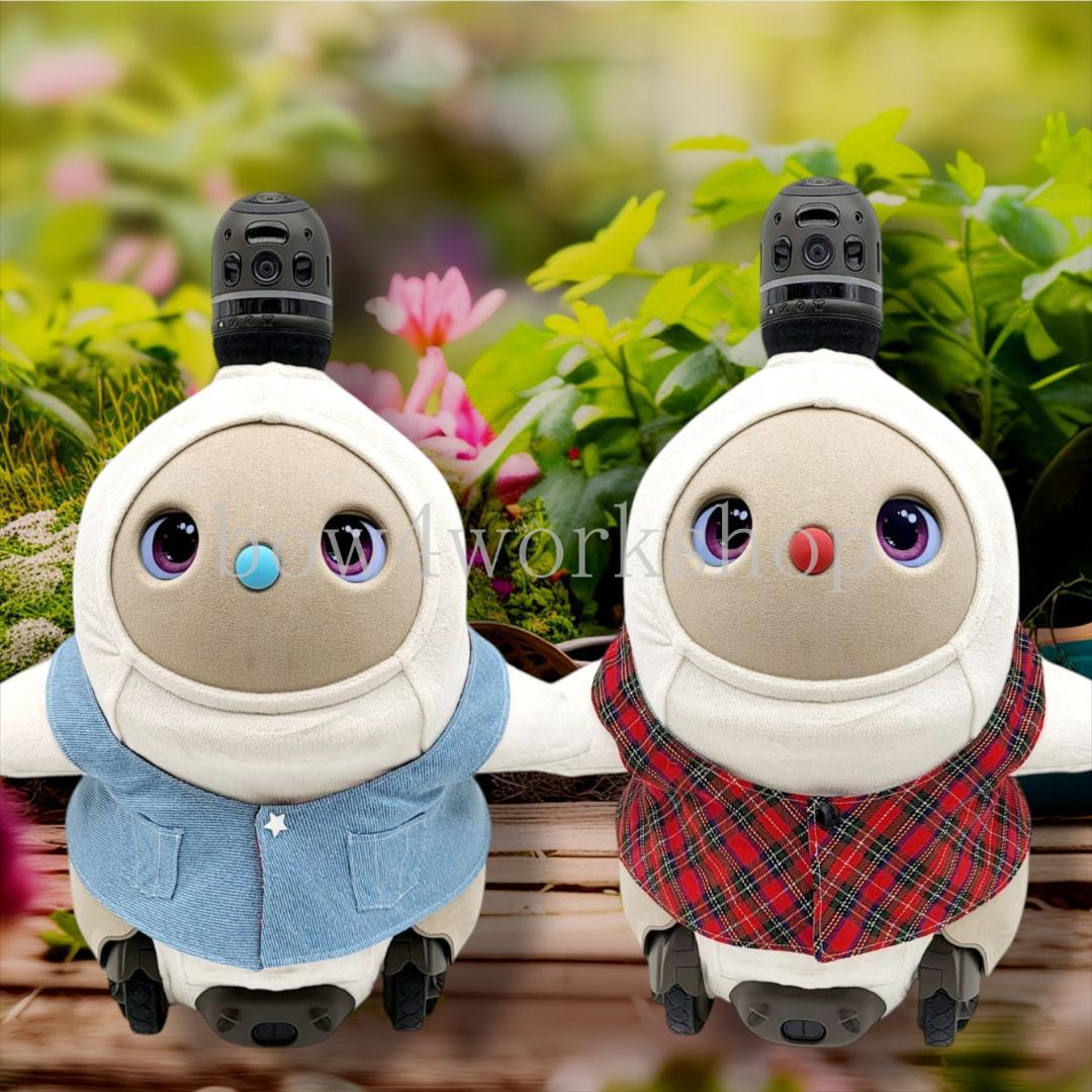 LOVOT ラボットの服ハンドメイド チェック&デニムリバーシブルサロペット