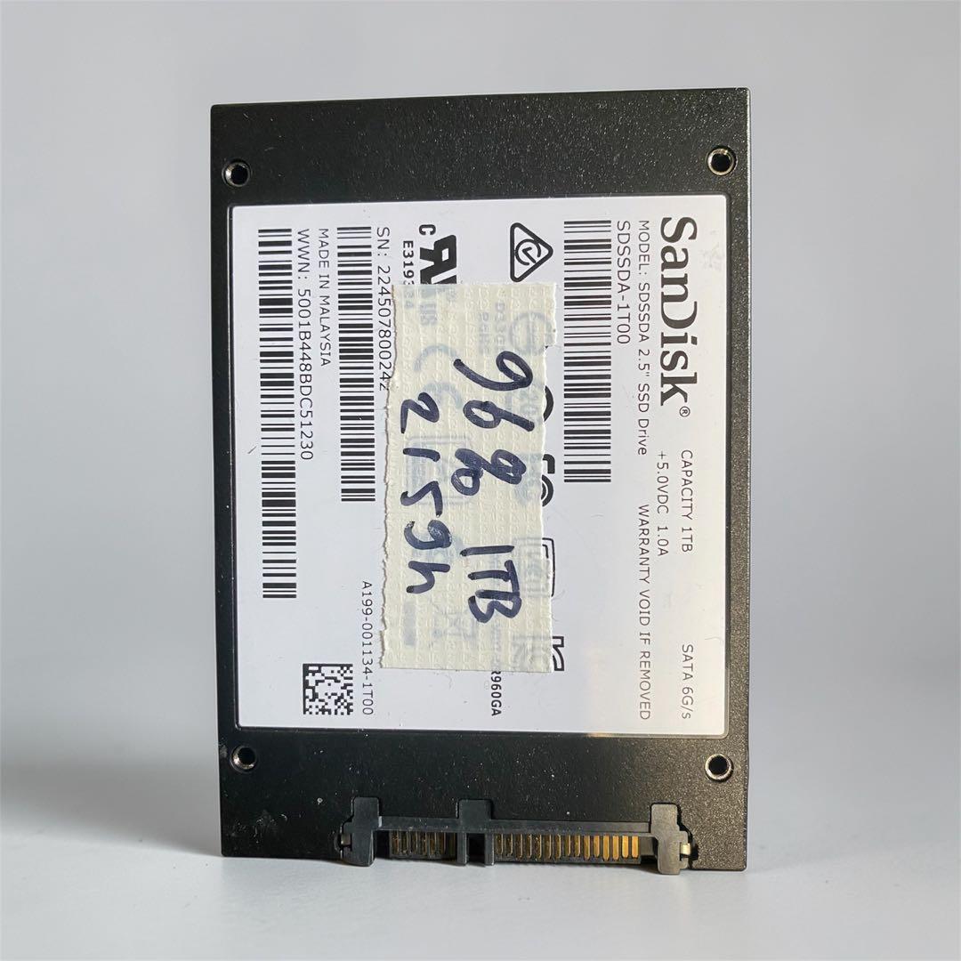 動作確認済み　SANDISK SSD PLUS 1TB 96%