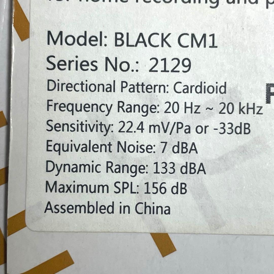 3U Audio BLACK CM1 プロフェッショナルコンデンサーマイク