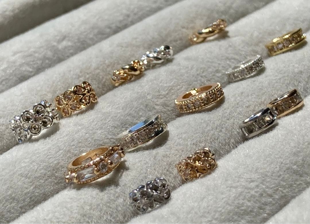 ロンデル　パーツ　シルバー　ゴールド　小さめ　ハンドメイド　バラ売り