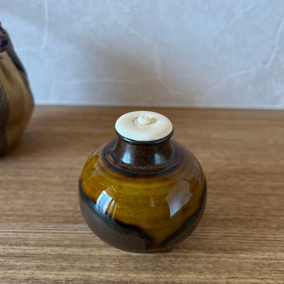乾伸行　相坂丸壷写茶入　勝龍寺窯　茶道具