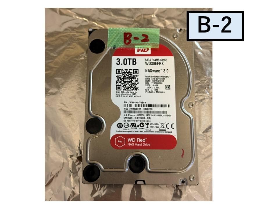 【正常判定】WD Red NAS用 HDD 3TB WD30EFRX (B-2)