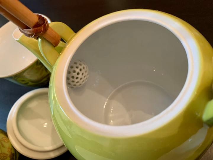 たち吉 美濃焼 『萌葱金彩』　茶器セット　急須１個・お茶呑茶碗５個