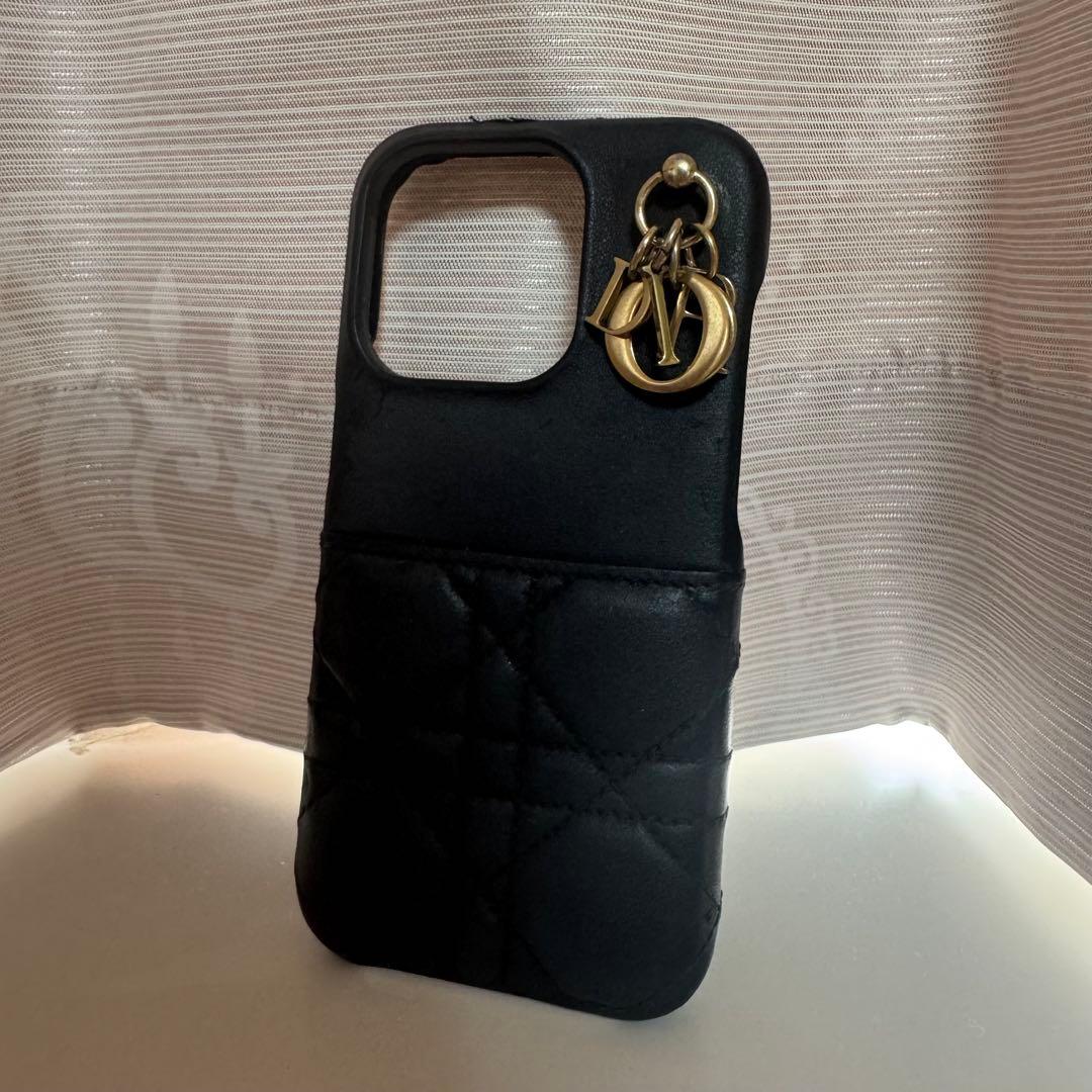 【当日発送】Lady Dior iPhone 15 Proケース ブラック