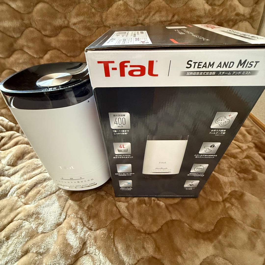 T-fal 置き型加湿器 ホワイト加 熱超音波式