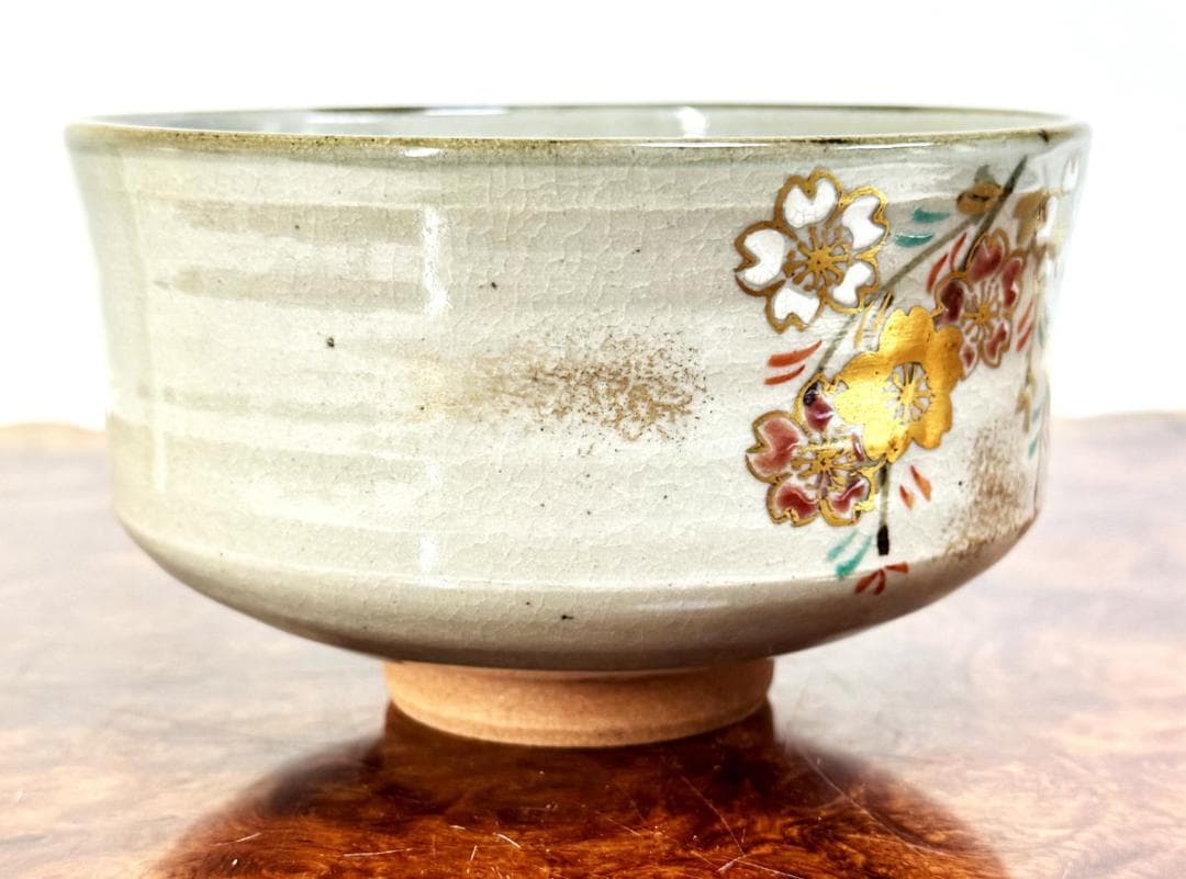 未使用 田中香泉作 乾山 枝垂桜 茶碗 在銘 共箱 入手困難 WWTT422