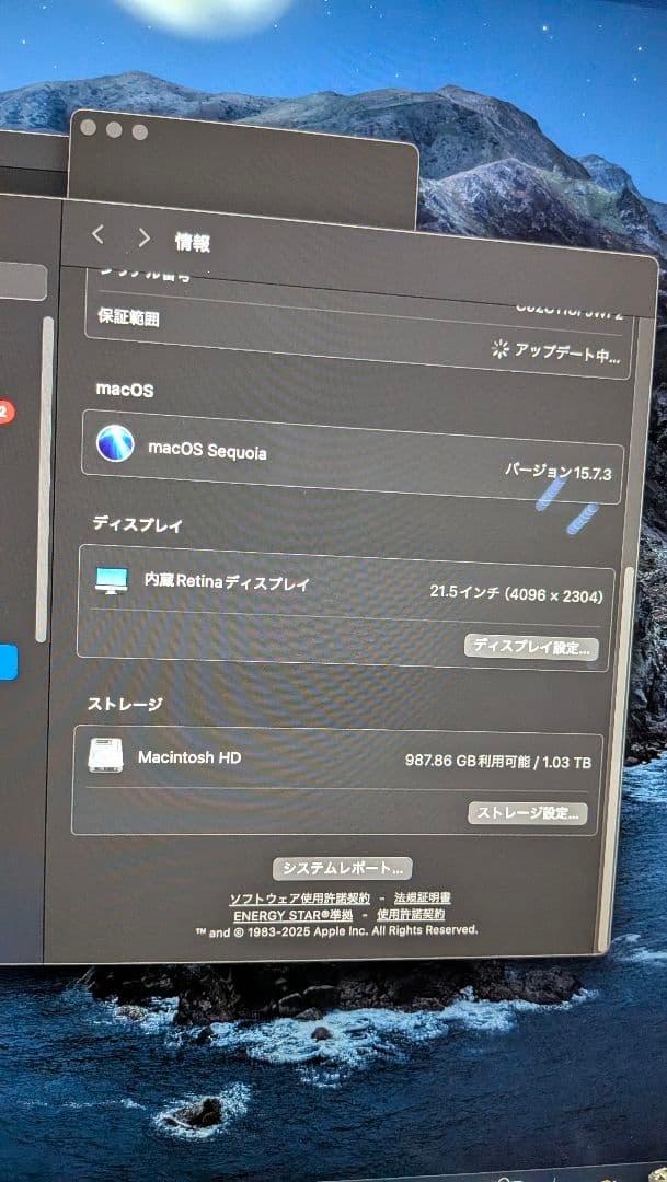 Macデスクトップ iMac 2019 21.5inch i5-8500 16GB/1TB FD