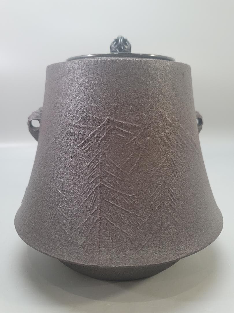 茶道具 仙鏡 富士釜 釜師 菊地政光 造 共箱 美品 DT802