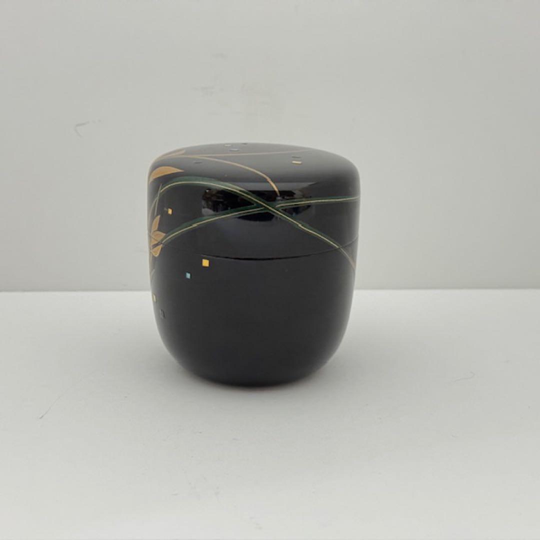 茶道具 輪島 浜崎貞鳳 蘭蒔絵棗 共箱 茶道