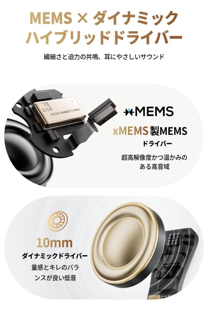 Air5 Pro Plus ワイヤレスイヤホン MEMS×10mm ハイレゾ対応