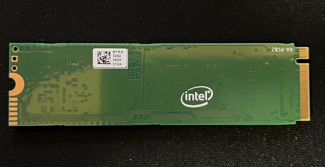 【中古正常品】インテル NVMe SSD 512GB(Type2280)