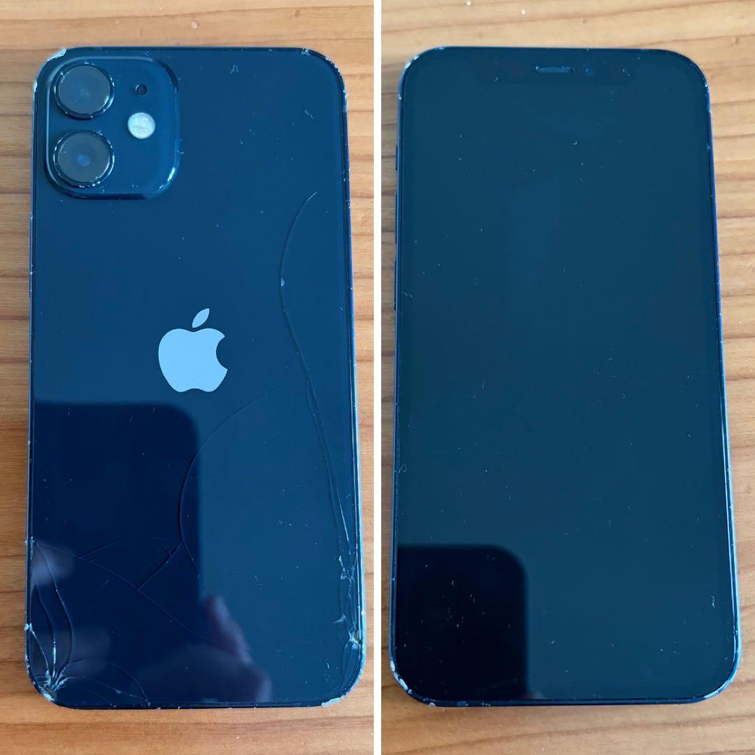 iPhone 12 mini 64GB ブラック 割れあり　動作良好
