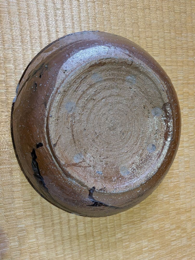 古丹波　大皿（32.5㎝）赤土部・鉄釉掛け　江戸中期　希少品！