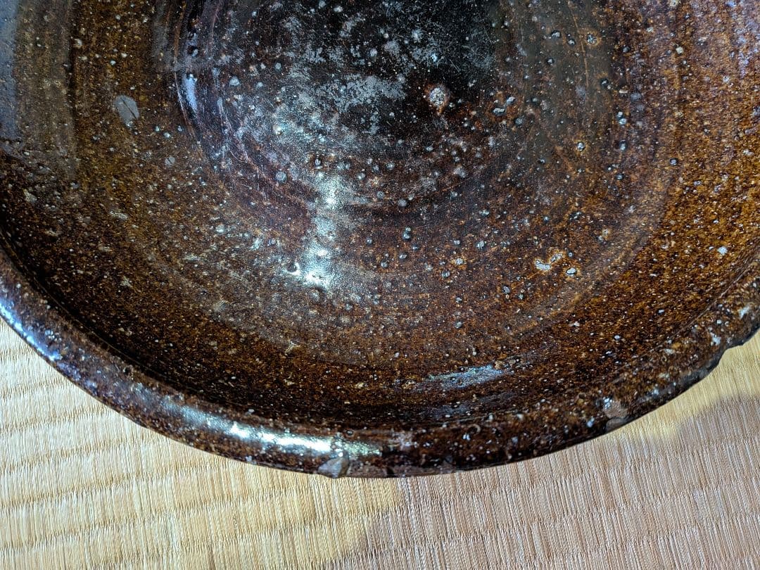 古丹波　大皿（32.5㎝）赤土部・鉄釉掛け　江戸中期　希少品！