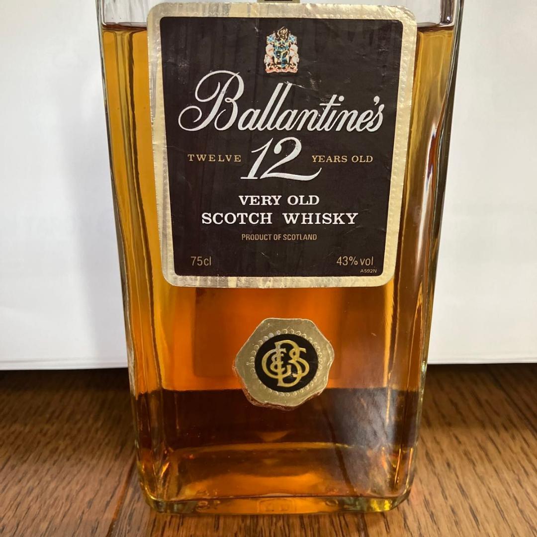 【希少】バランタイン 12年 デキャンタボトル，旧角ボトル 1L，750ml