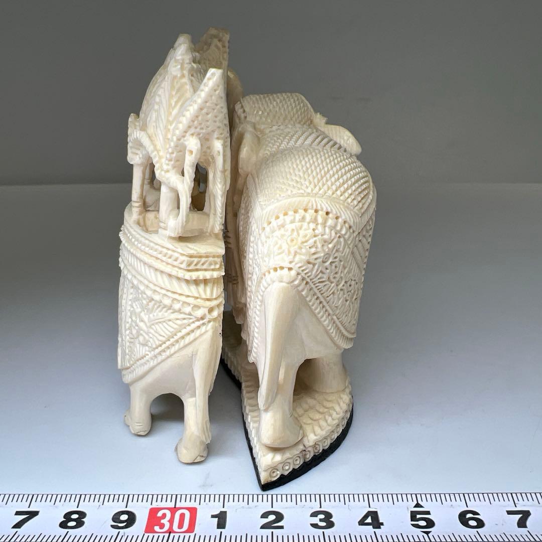 極上象置物2点　高さ約9/8.5㎝　189g 東Y8-0316②