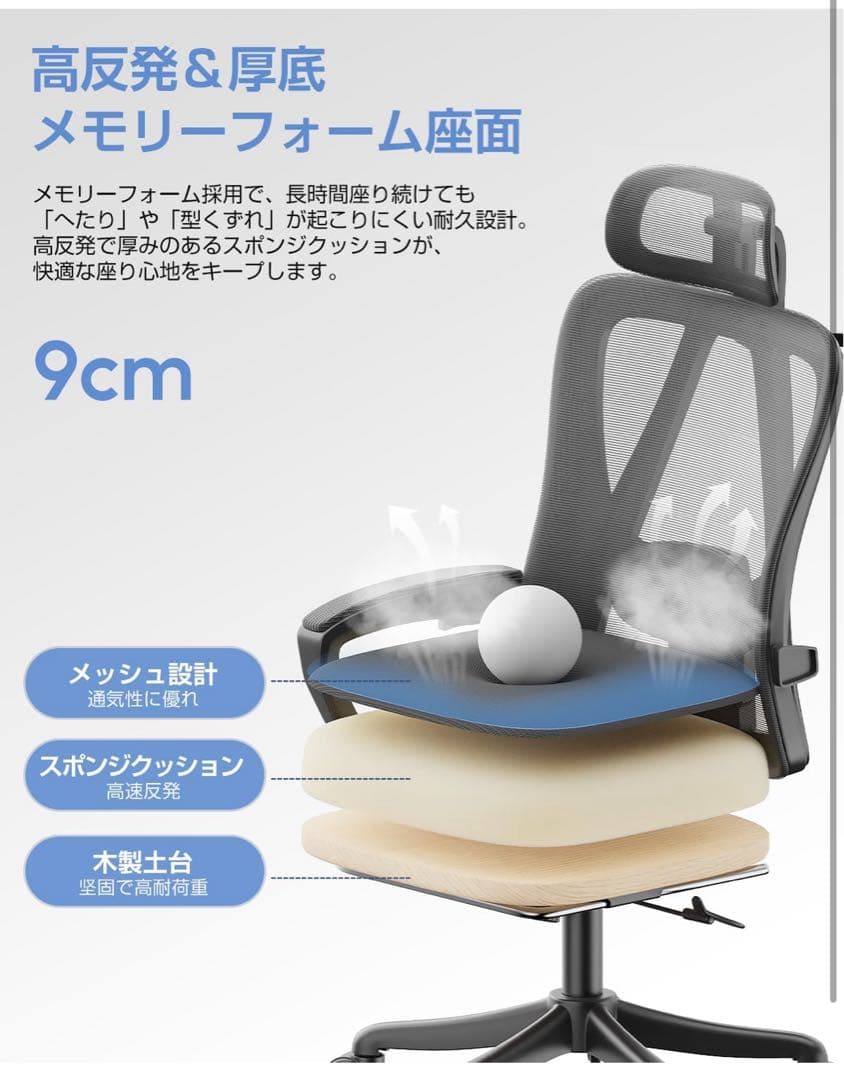 勉強椅子 パソコンチェア ゲーミングチェア 在宅ワーク 疲れにくい150kg耐荷