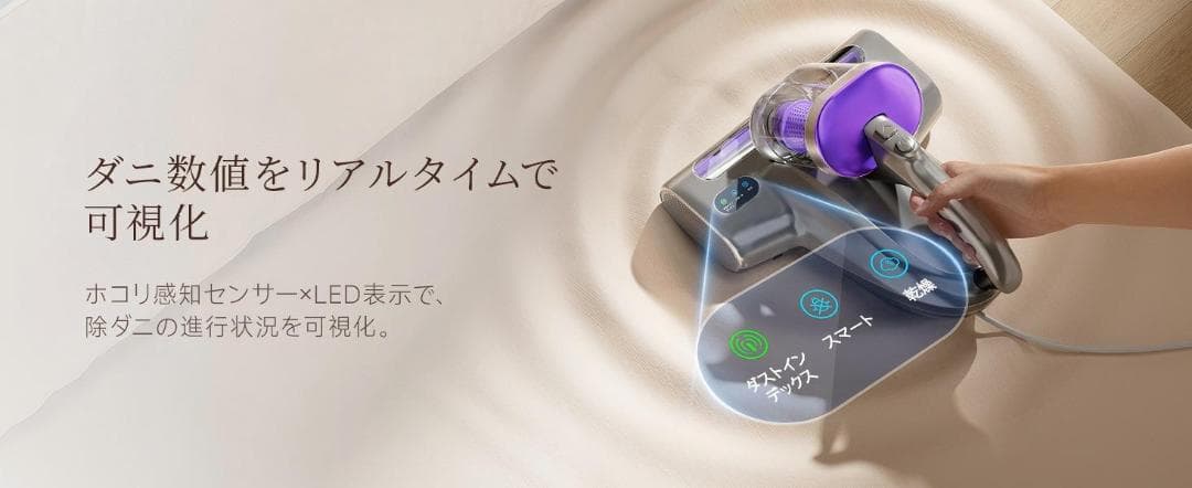 uwant 布団クリーナー 65℃熱風 布団掃除機 UV除菌 超音波 ダニ退治