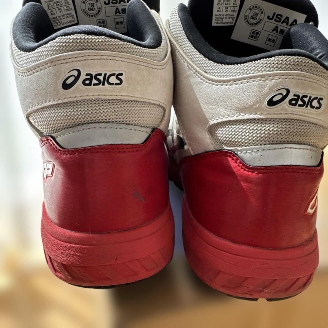 ASICS 安全靴 27cm ホワイト/レッド