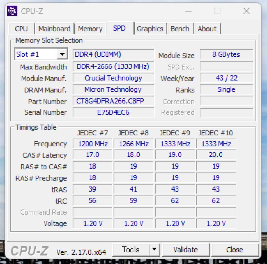 Crucial 8GB DDR4-2666 メモリ 2枚セット 計16GB
