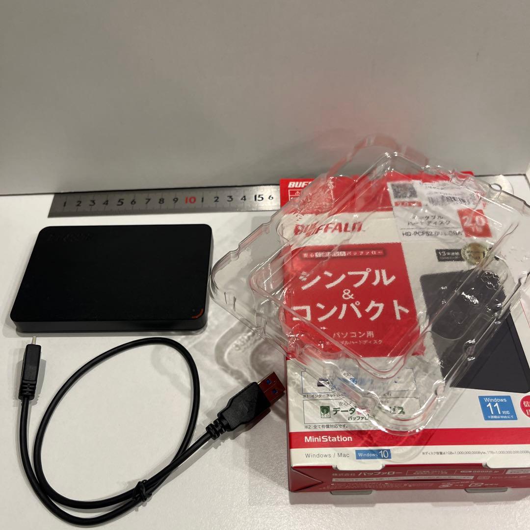 BUFFALO 2TB 外付けハードディスクHD-PCFS2.0U3-BBA