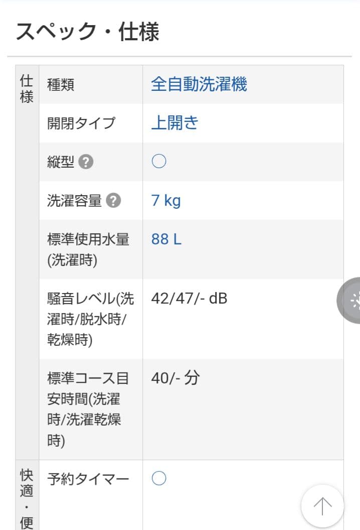 縦型洗濯機本体 ホワイト 排水ホース付き　SHARP ES-GE7D