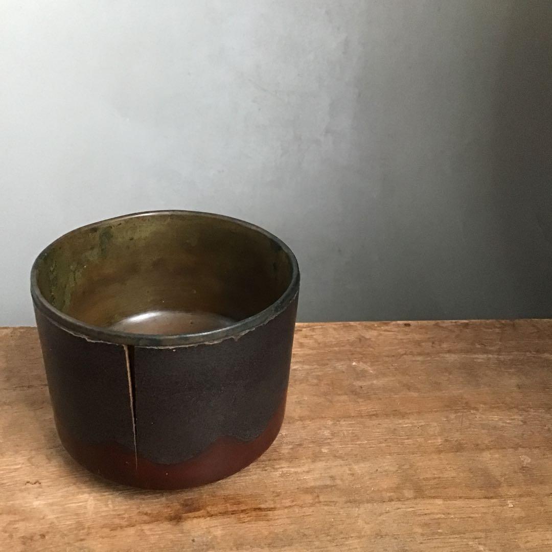 珍品　木製本漆塗り　銅製　椀　骨董品　アンティーク