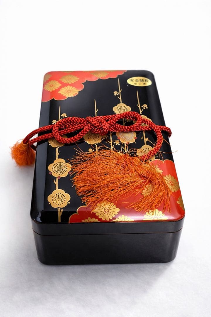 三越取扱 会津塗 本金（純金）蒔絵 梅図 小箱 共箱 未使用 伝統工芸 漆器