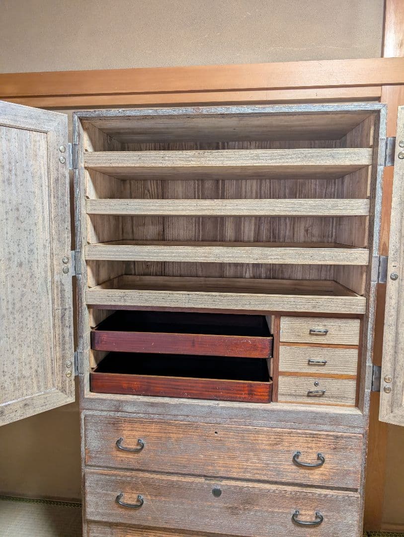 桐タンス グレー モダン 和家具 千葉引取可