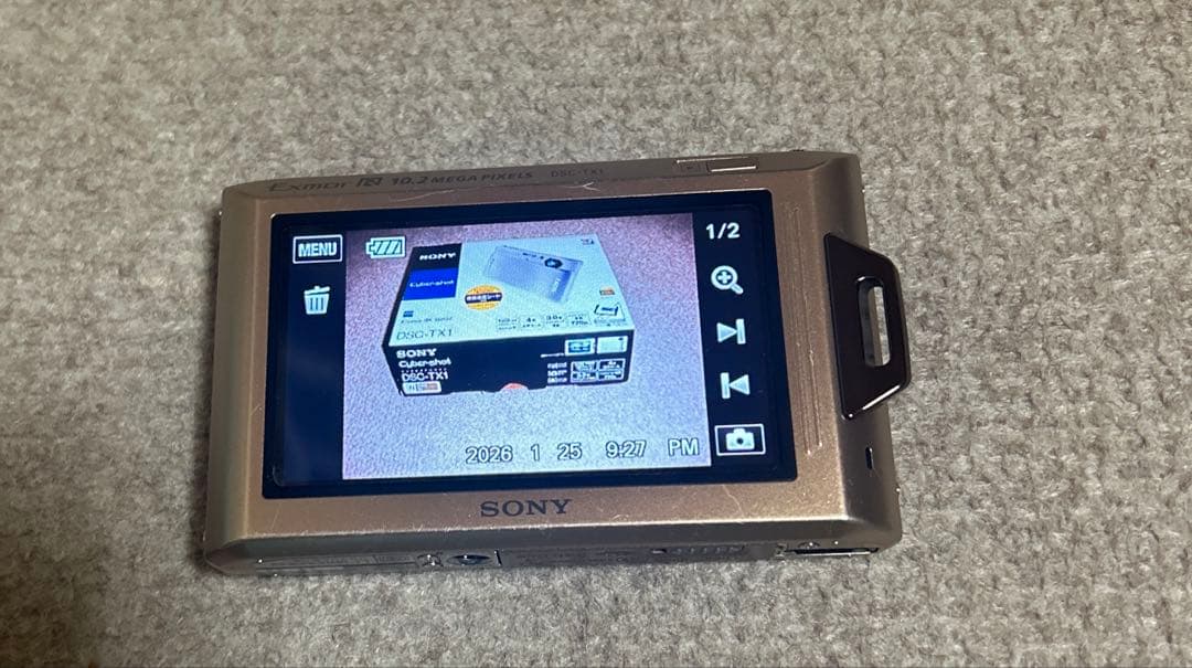 デジカメ　ソニー Cyber shot DSC-TX1ゴールド防水 メモリー付き