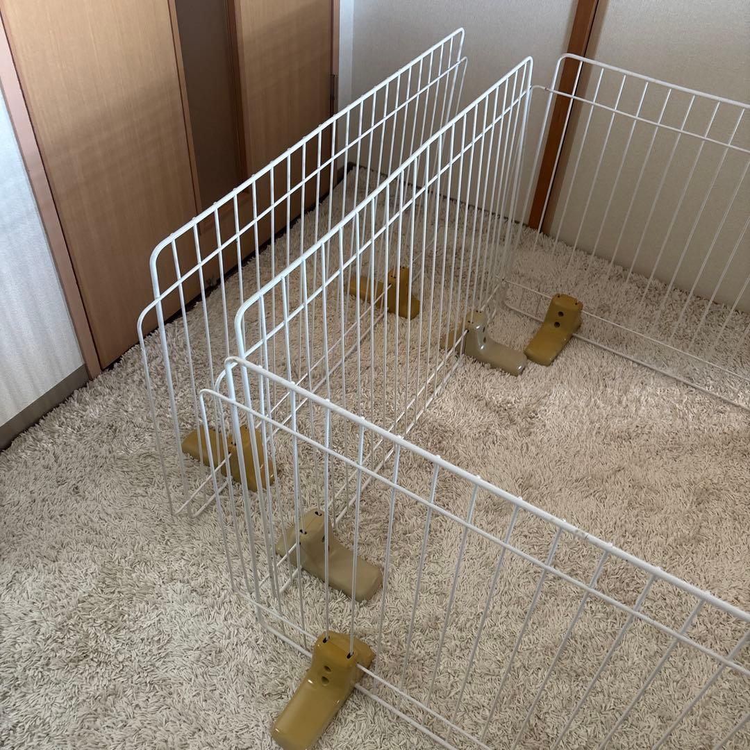 犬用ケージ ホワイト　5枚　ペットフェンス　組み合わせ自由　ペットゲート