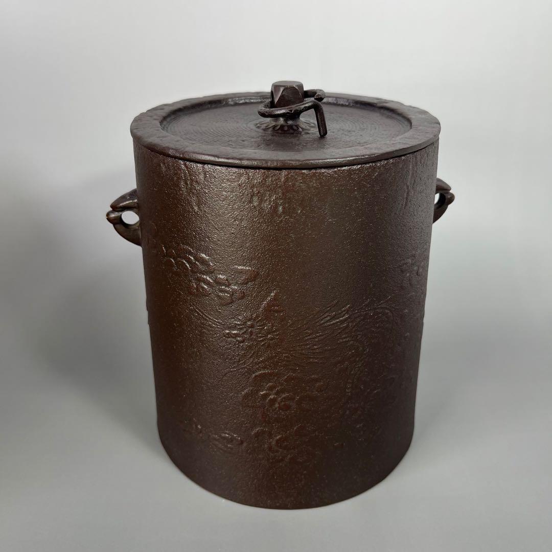 人間国宝 高橋敬典 雲龍釜 共箱 栞付 高20cm 茶道具