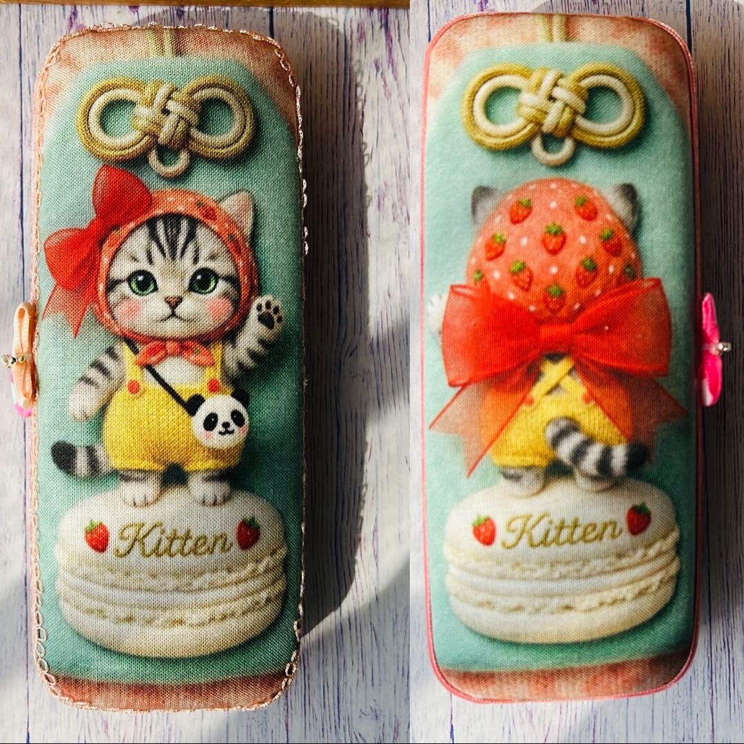 ハンドメイド　猫ちゃんパネル　メガネケース❣️