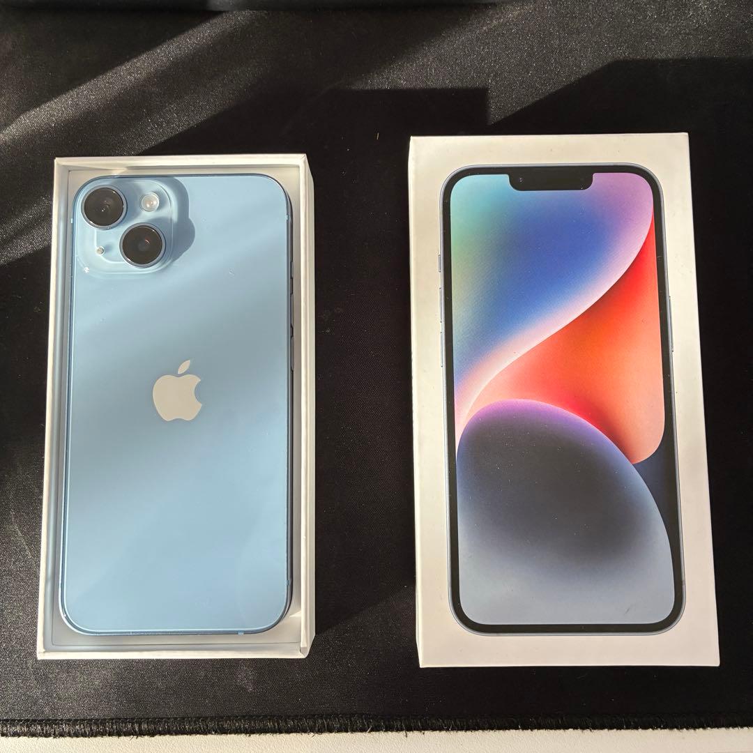 Apple iPhone 14 青色 本体 充電ケーブル付き