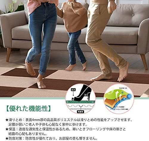 大判ジョイントマット 吸着マット 大判45*45*0.4cm40枚セット