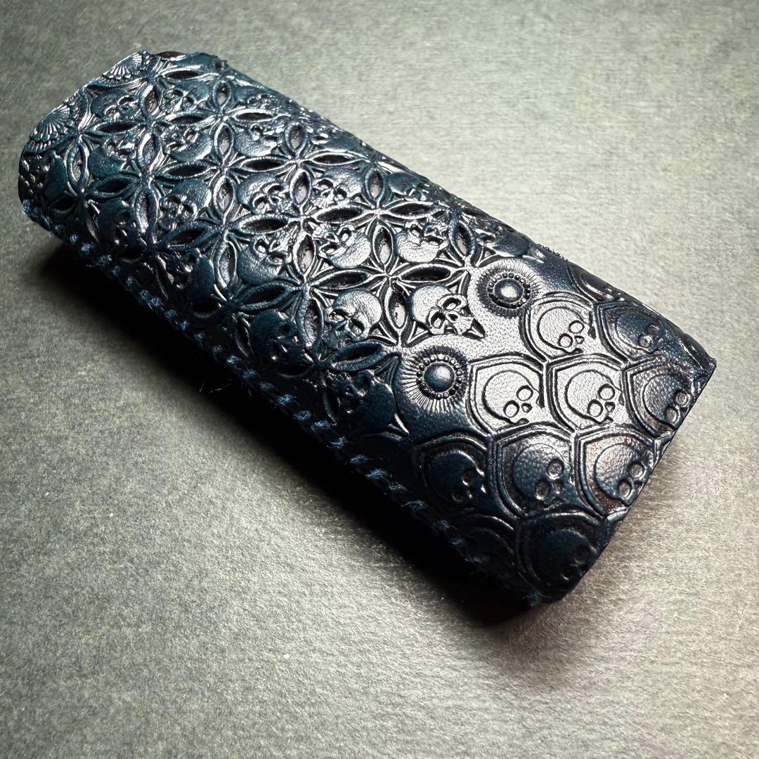【PloomAURA】プルームオーラ 本革製カバー　藍色　ナスカン付き