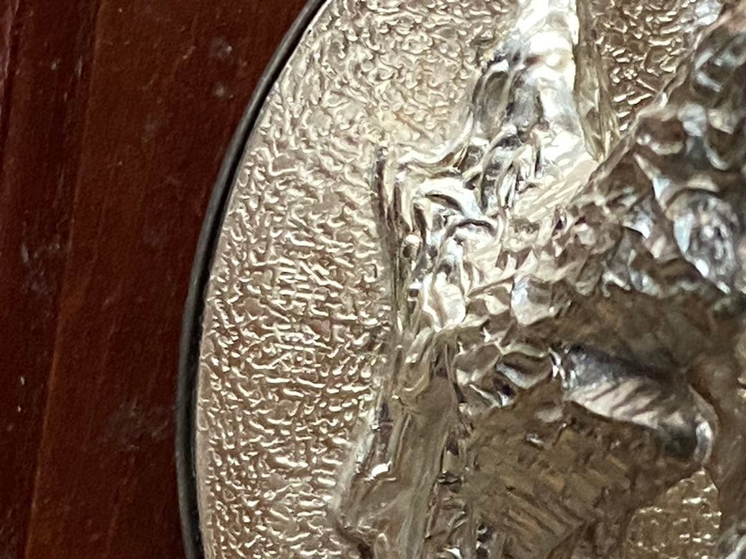 ♦️純銀製 光則作 梅 46.1g 縁起物 置物飾り ガラスケース入 資産形成