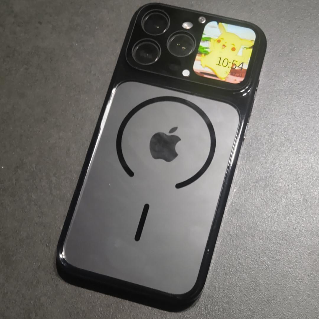 目立つ！iPhone16ProMax用液晶付きケース黒