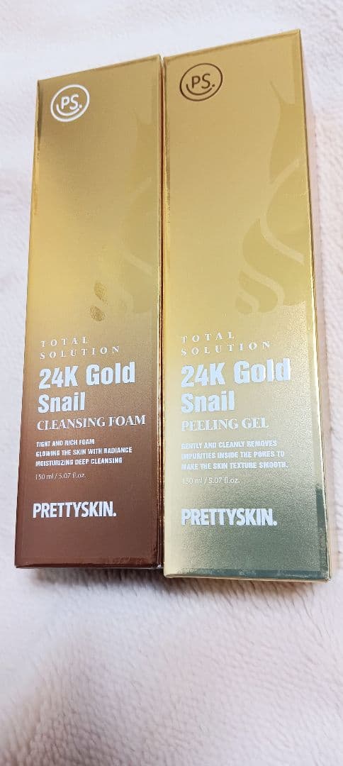 24K Gold Snailクレンジングフォーム＆ピーリングジェル、パック10枚